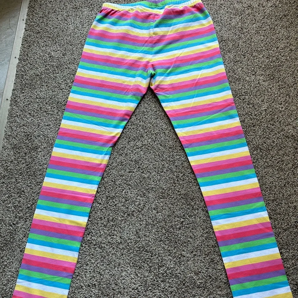 Hanna Andersson PJ Pant Lot Lounge Pants Rainbow Stripe Cotton Spandex p…